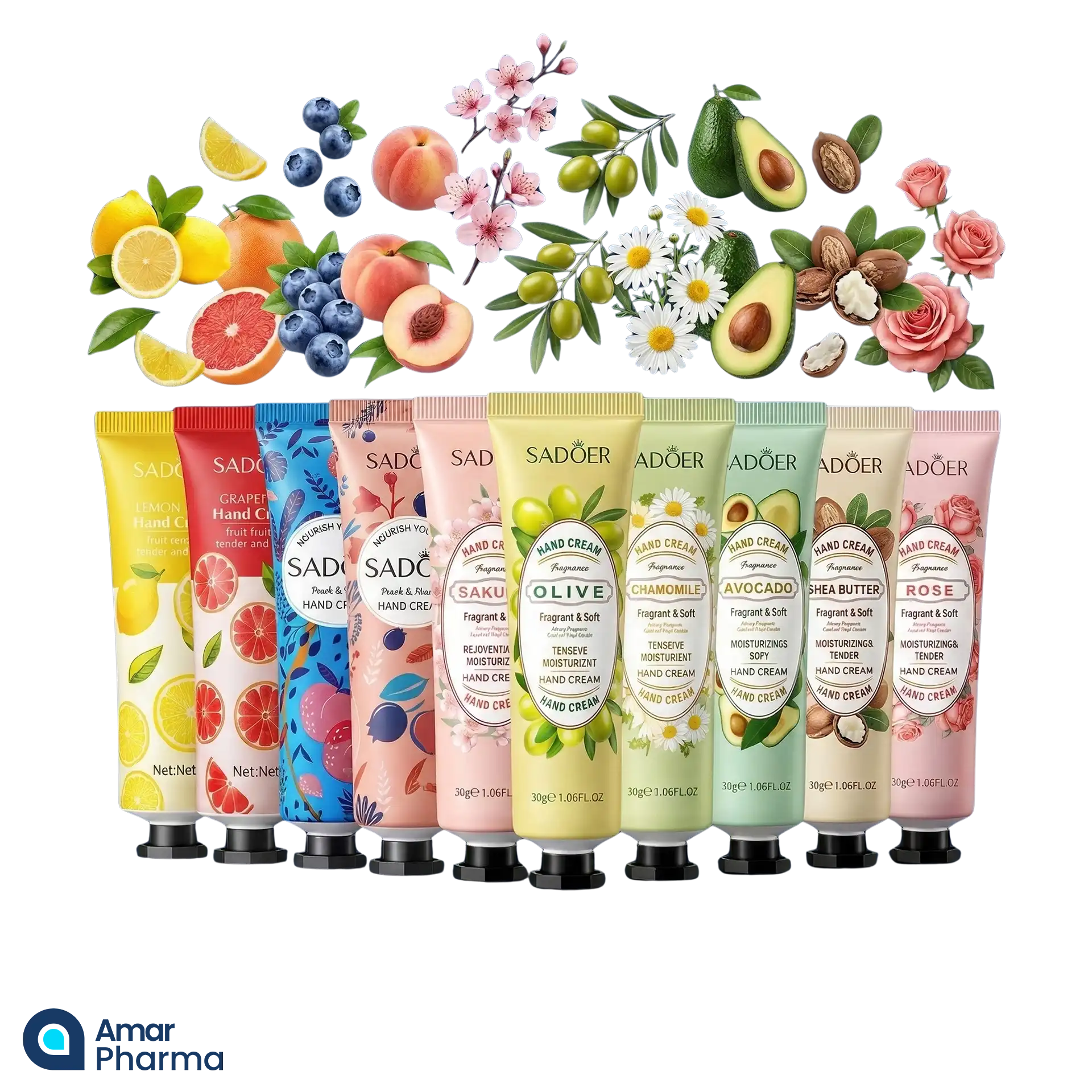 SADOER Fragrant Moisturizing Hand Cream Collection - 5 tubes