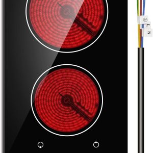 Karinear 12 Inch 2 Burner Electric Cooktop