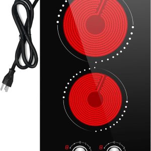 Cusinesync 12 Inch Portable Electric Cooktop 2 Burner