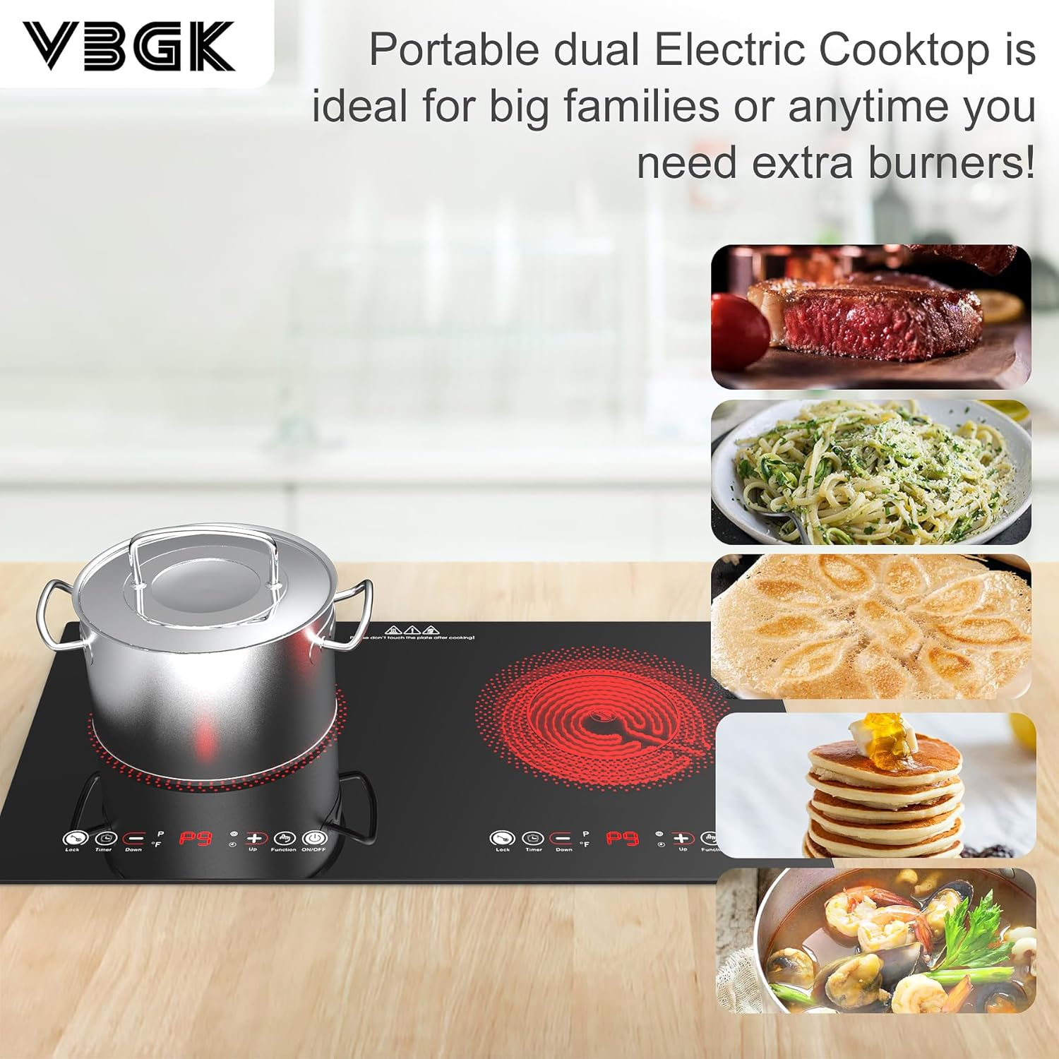 VBGK 24 inch 2 Burner Electric Cooktop - Image 3