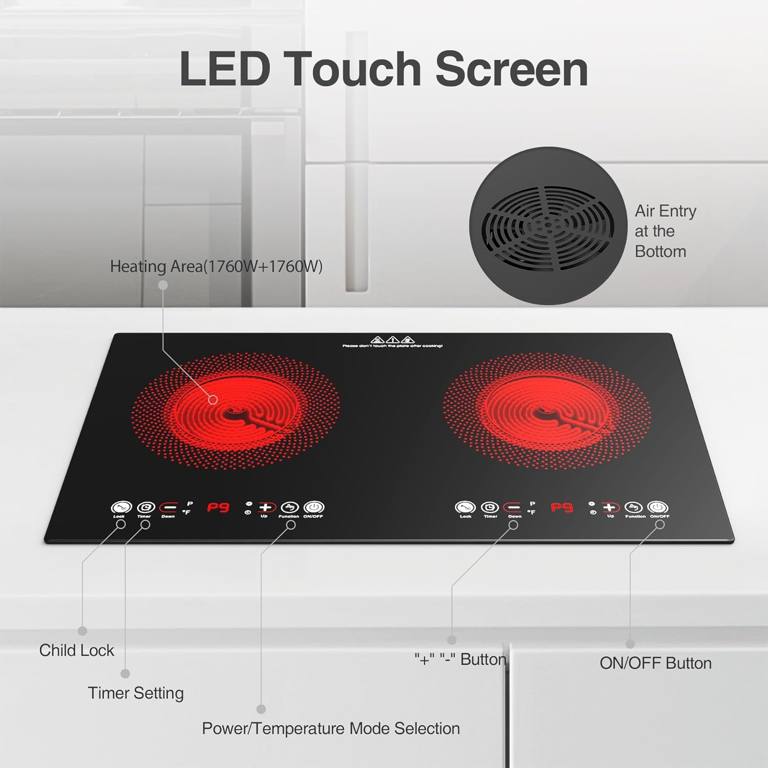 VBGK 24 inch 2 Burner Electric Cooktop - Image 8