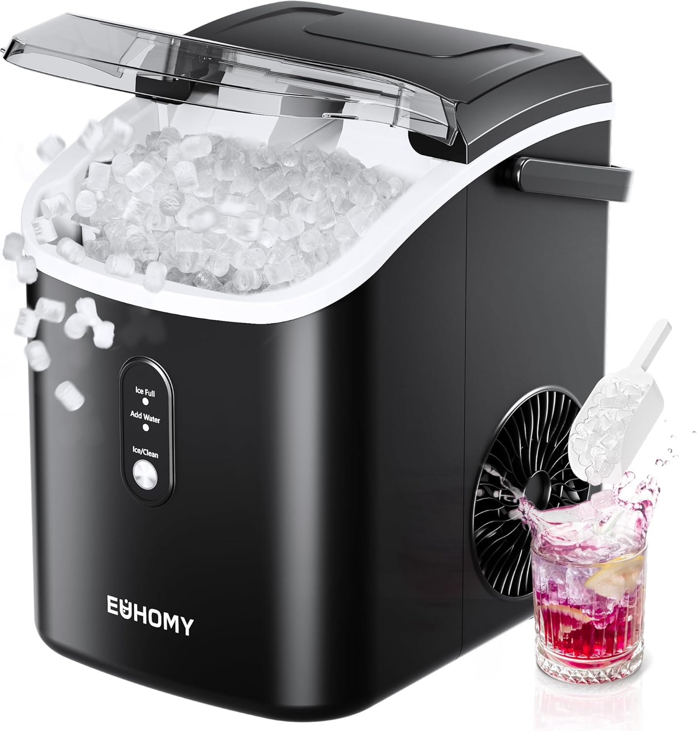 EUHOMY Nugget Ice Maker Countertop 34lbs