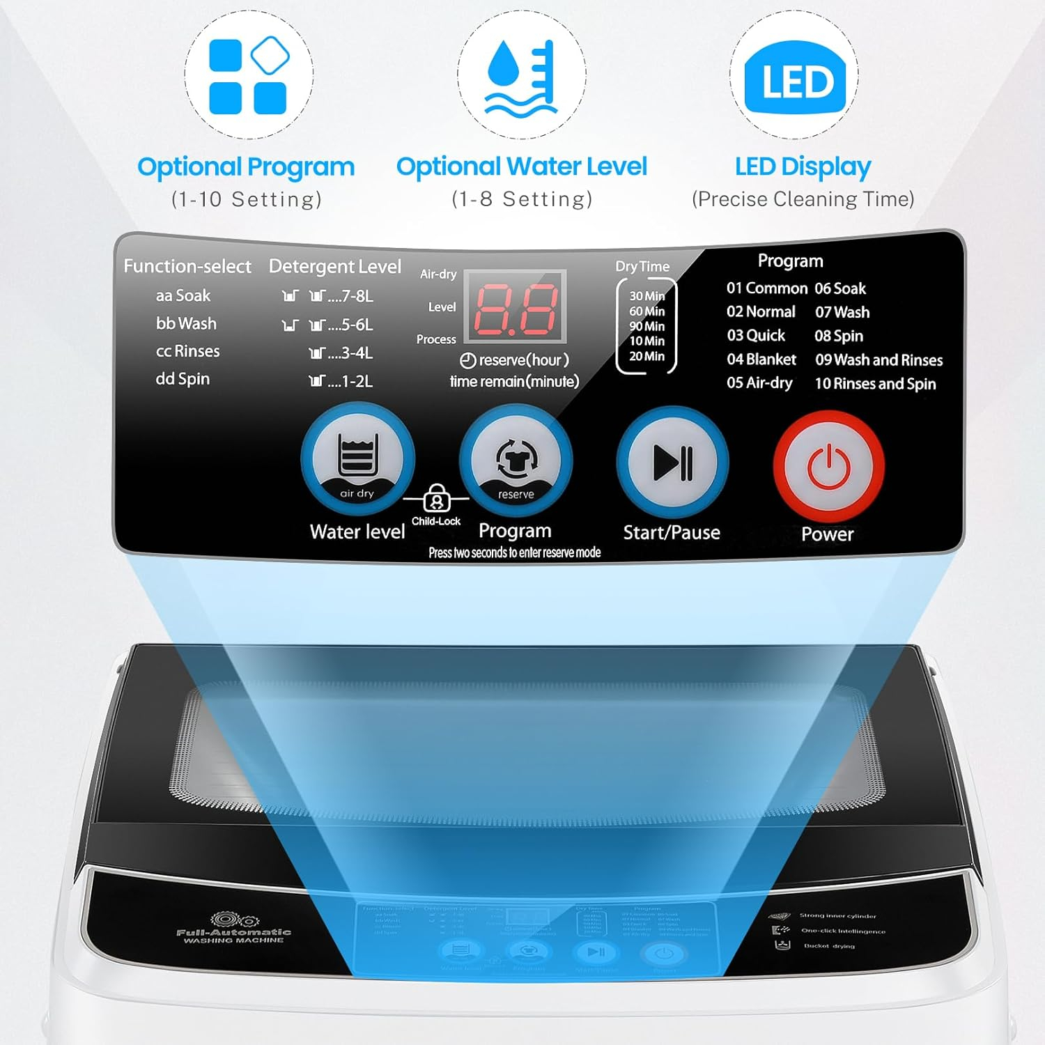 Nictemaw Portable Washing Machine 17.8Lbs - Image 4