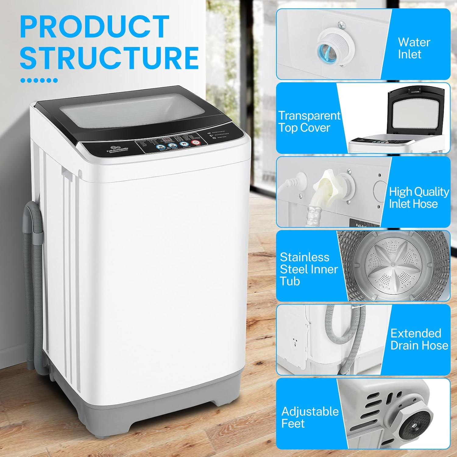 Nictemaw Portable Washing Machine 17.8Lbs - Image 5