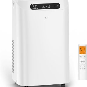 14000 BTU Portable Air Conditioners for Room Cooling up to 700 Sq. Ft, 3-IN-1 Quiet Portable AC Unit with Dehumidifier Fan, Remote Control, Smart Sleep Mode, 24H Timer, Windows Kit Included