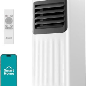 Portable Air Conditioner 12000 BTU 5 in 1 Wifi Smart, APP & Remote Control, Cooling Dehumidifier Fan Sleep Mode, 24H, Window Installation Kits Included, Large Indoor Room