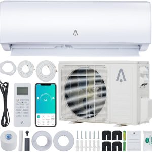 Garvee 9000 BTU Mini Split Air Conditioner& Heater,WiFi Enabled, 19 SEER2 115V, Cools 550 Sq.Ft, Alexa Compatible, Remote Control, Self Cleaning, Includes Installation Kit