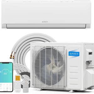 ROVSUN 9000 BTU Wifi Enabled Mini Split Air Conditioner & Heater with Inverter, 19 SEER2 Energy Saving 115V Ductless Split AC Unit with Pre-Charged Condenser, Heat Pump & Installation Kit