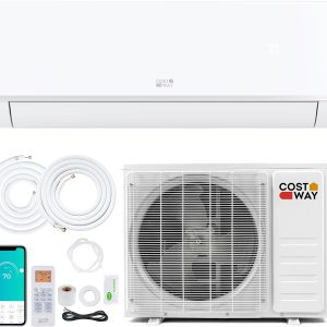 COSTWAY 12000 BTU Mini Split Air Conditioner & Heater, 20 SEER2 115V Wifi Enabled Energy Efficient Inverter Split AC Unit Up to 750 Sq. Ft, with Heat Pump & Installation Kit (Blast Pro Series)