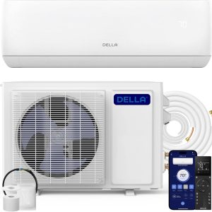 DELLA Motto Series 18000 BTU 19 SEER2 230V Mini Split AC, Cools Up to 1000 Sq.Ft, Works with Alexa and Wifi, Ductless Inverter System Air Conditioner, Pre-Charged Heat Pump and 16.4ft Kits