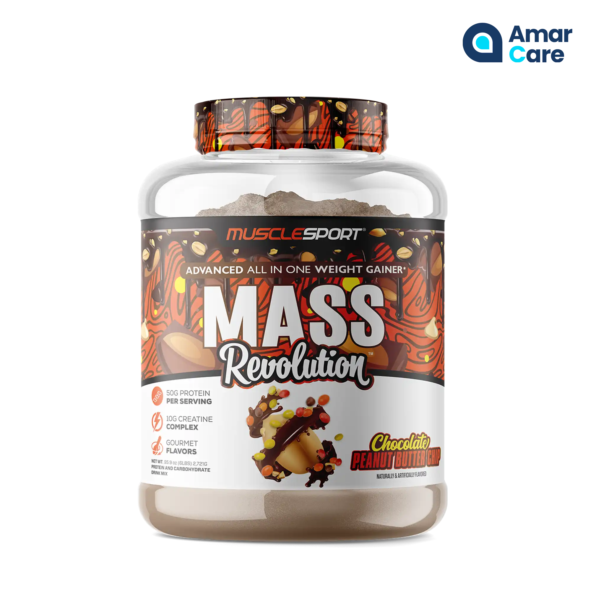 MuscleSport Mass Revolution - 6lb (2.72kg) - Chocolate Peanut Butter Chip