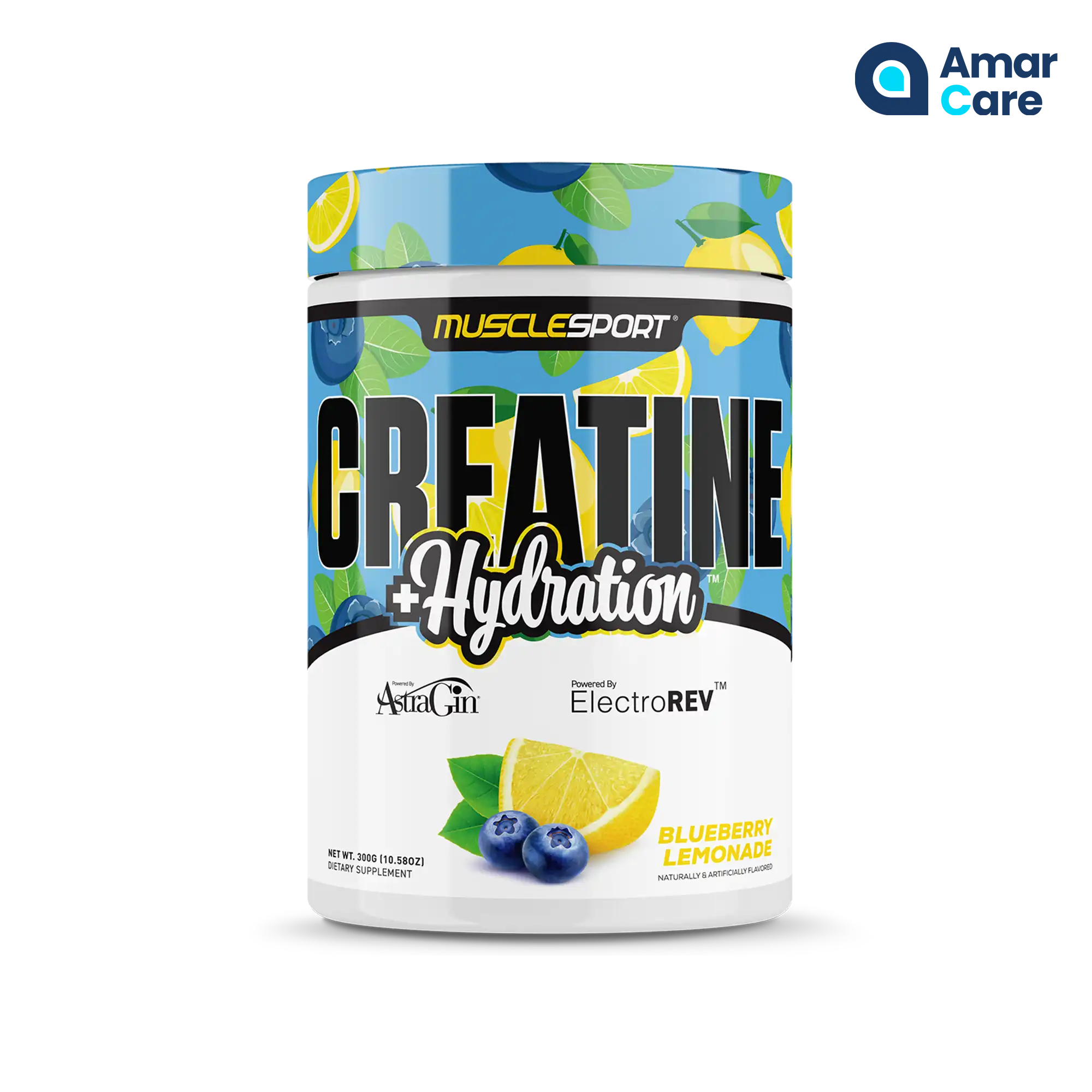 Musclesport Creatine + Hydration - 60 Serves - Blueberry Lemonade