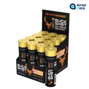 Bucked Up Buck Shot 12 x 60ml - 12 x 60ml - Peach Mango