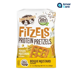 Lenny & Larrys Fitzels Protein Pretzels 8 x 85g - 8 x 85g - Boujie Mustard