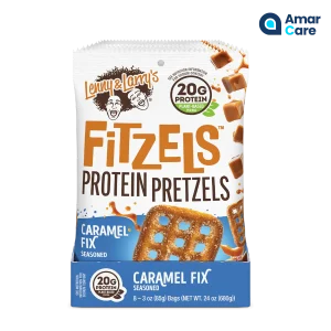 Lenny & Larrys Fitzels Protein Pretzels 8 x 85g - 8 x 85g - Caramel Fix