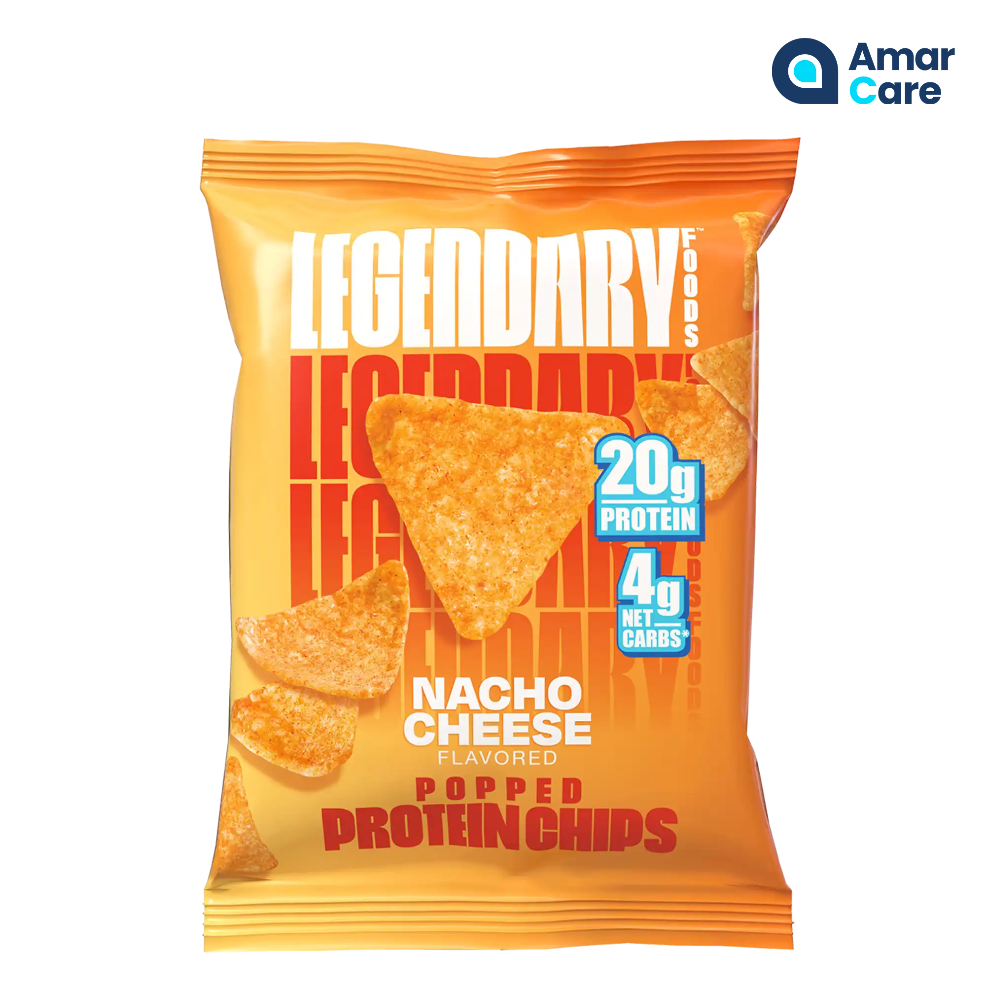 Legendary Popped Protein Chips 7 X 34g - 7 X 34g - Nacho