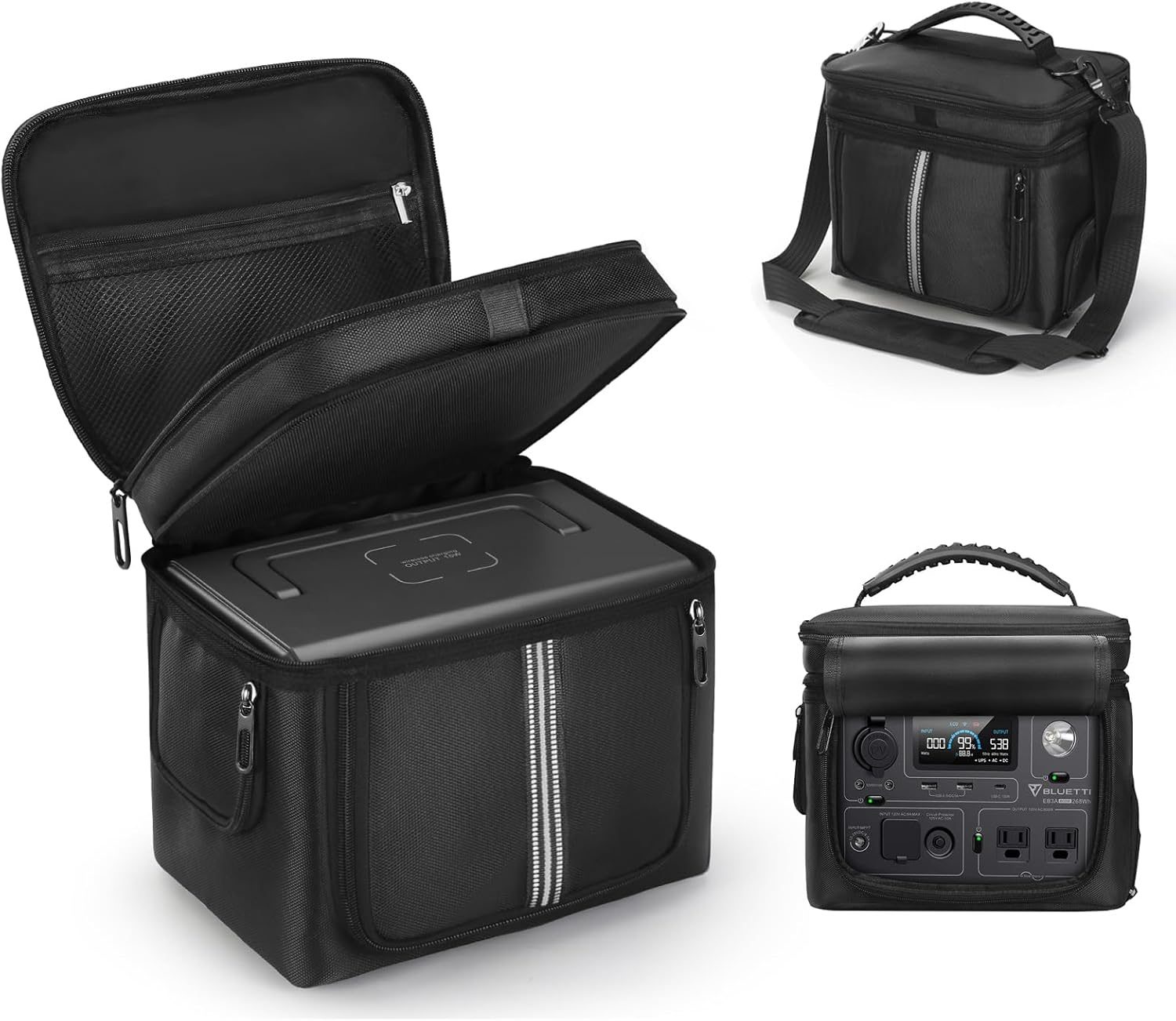 Carrying Case Compatible with BLUETTI Solar Generator EB3A 268Wh, Storage Bag for Portable Power Station and Cables, with Quick-Access and Ventilation Design