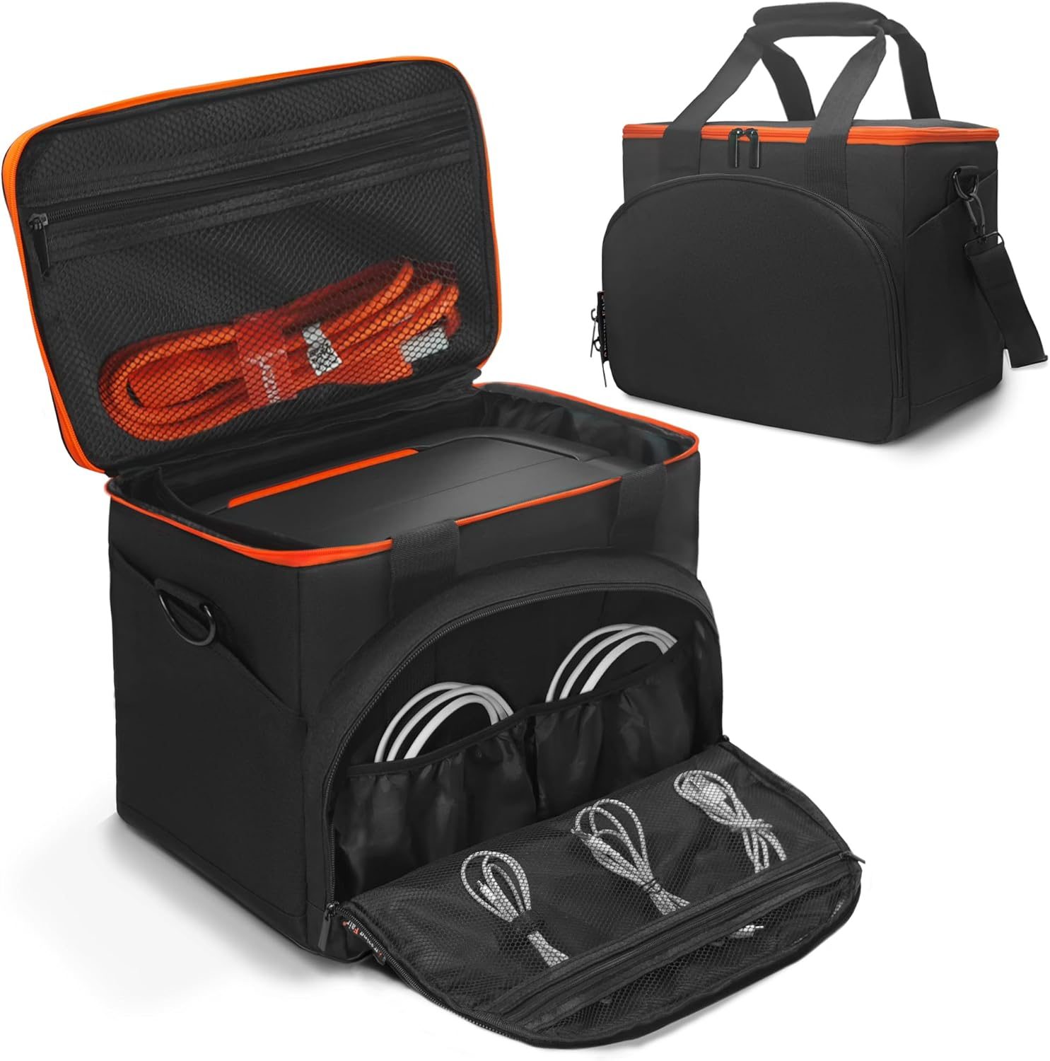 Portable Power Station Storage Bag - Heavy Duty Organizer Case with Adjustable Shoulder Strap & Multi-Pocket Design