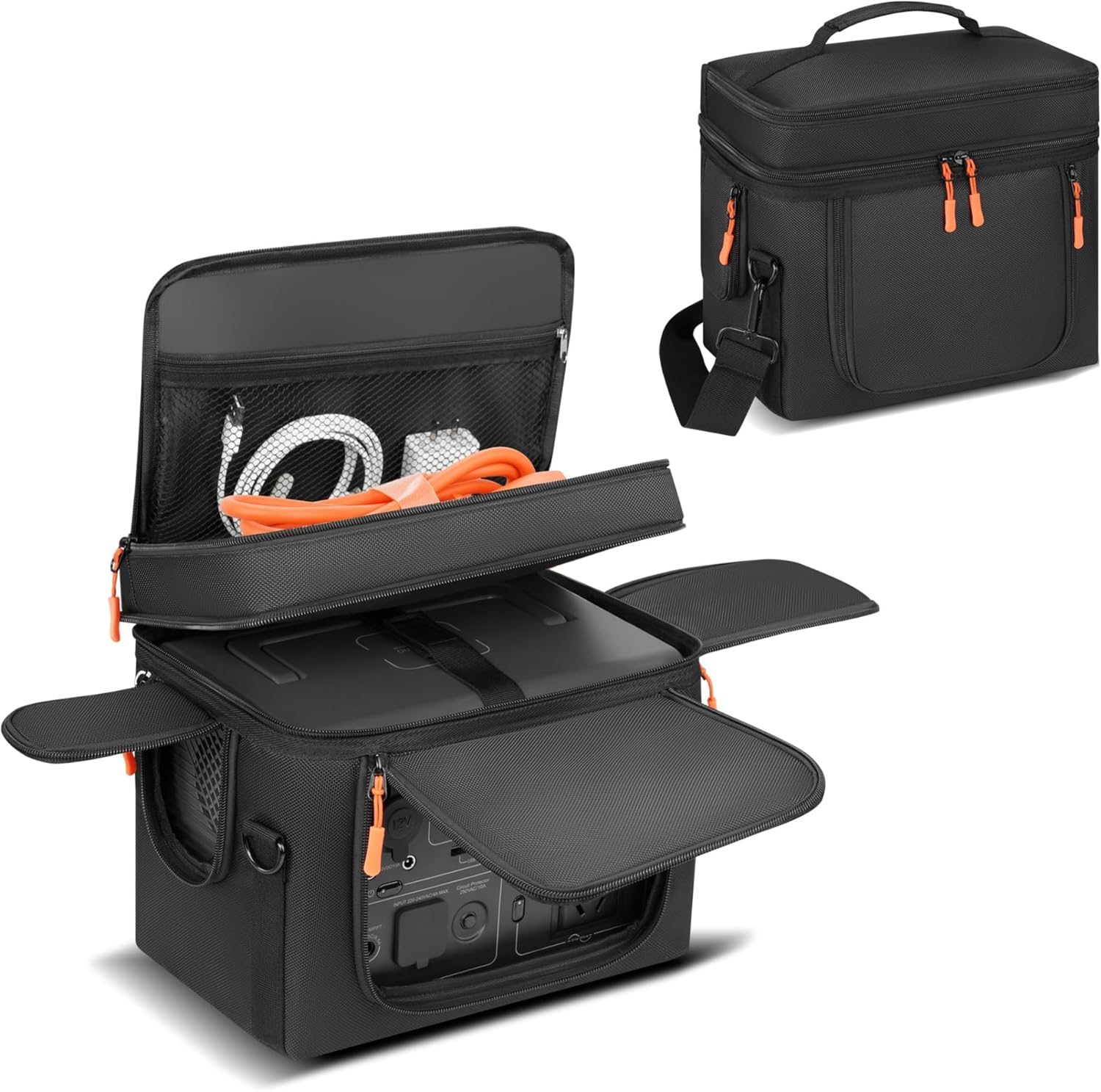 Storage Carrying Case Compatible with BLUETTI EB3A/AC2A/AC2P/Elite 30 V2 - Travel Padded Bag with Multi-Pockets, Shoulder Strap & Handle for BLUETTI Portable Power Station Accessories (Bag Only)