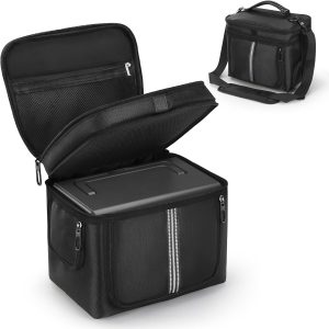 Carrying Case Compatible with BLUETTI Solar Generator EB3A, 268Wh Portable Power Station, Outdoor Travel Storage Bag with Shoulder Strap, Two-Layer Pockets for Charging Cable and Accessories