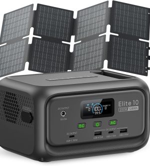 BLUETTI Solar Generator Elite 10 with 60W Solar Panel Included (Ship Separately), 128Wh Mini Power Station with 200W AC Outlet, Palm-Size Portable Power for Camping, Outages, and UPS Backup