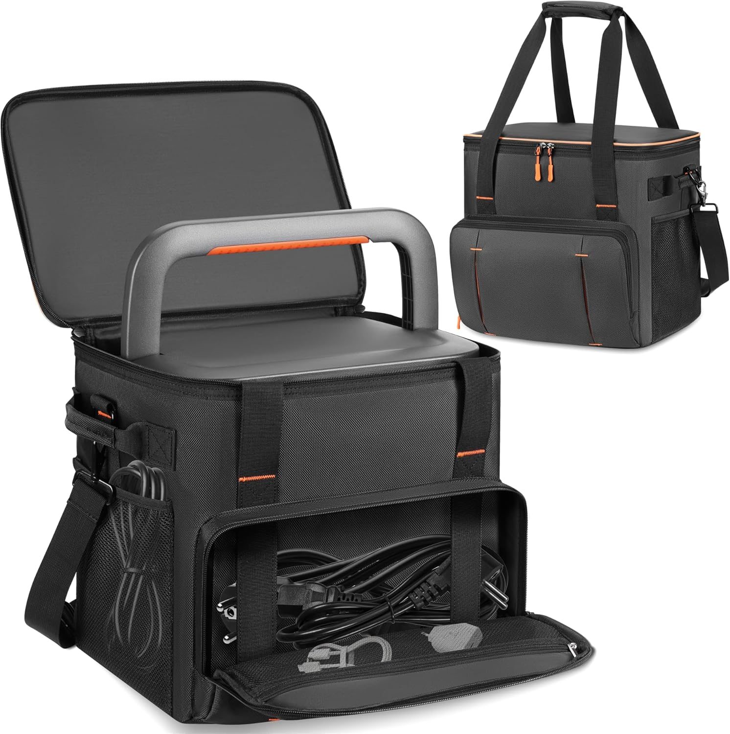 Power Station Storage Bag Compatible with Jackery Explorer 2000 v2/Jackery 1000 Plus/BLUETTI Elite 200 V2,Travel Carrying Bag with Multiple Pockets for Charging Cable and Accessorie