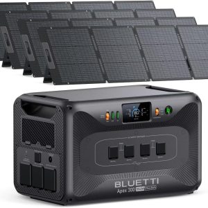 BLUETTI Apex 300 Solar Generator with 4 200W Solar Panels, 2764.8Wh LFP Battery Backup with 6 3840W AC Outlets (7680W Surge), 120V/240V Dual Voltage, Ideal for Camping and Off-Grid Living
