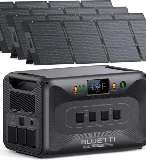 BLUETTI Apex 300 Solar Generator with 4 200W Solar Panels, 2764.8Wh LFP Battery Backup with 6 3840W AC Outlets (7680W Surge), 120V/240V Dual Voltage, Ideal for Camping and Off-Grid Living