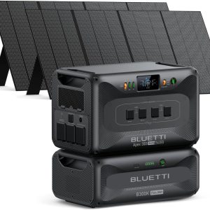 BLUETTI Apex 300 Solar Generator & B300K with 2 350W Solar Panels, 5529.6Wh LFP Battery Backup with 6 3840W AC Outlets (7680W Surge), 120V/240V Dual Voltage, Ideal for Off-Grid Living