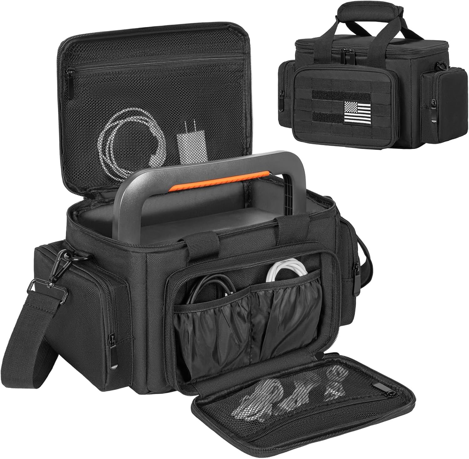 GMAK Travel Carrying Case Compatible with Jackery Explorer 160/240 v2/300 Plus, BLUETTI Elite 30 V2, Portable Power Station Carrying Bag Travel Storage Bags for Power Station＆Accessories (Bag Only)