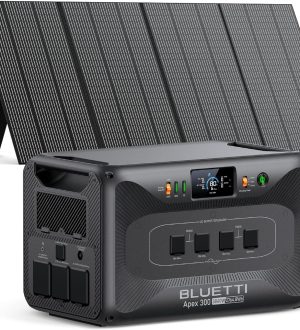 BLUETTI Apex 300 Solar Generator with 350W Solar Panel, 2764.8Wh LFP Battery Backup with 6 3840W AC Outlets (7680W Surge), 120V/240V Dual Voltage, Ideal for Camping and Off-Grid Living